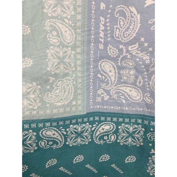 Dickies Mens Size Medium Button Up Work Shirt Bandana Blue White Paisley Vintage - Picture 8 of 8